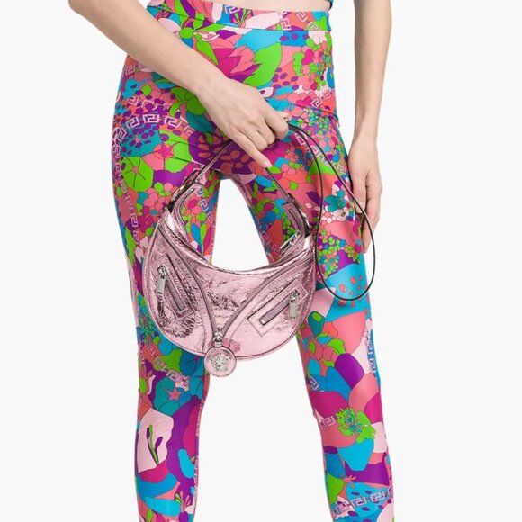 New Versace  Pink Repeat  Medusa Metallic Logo shoulder Bag - Picture 5 of 5